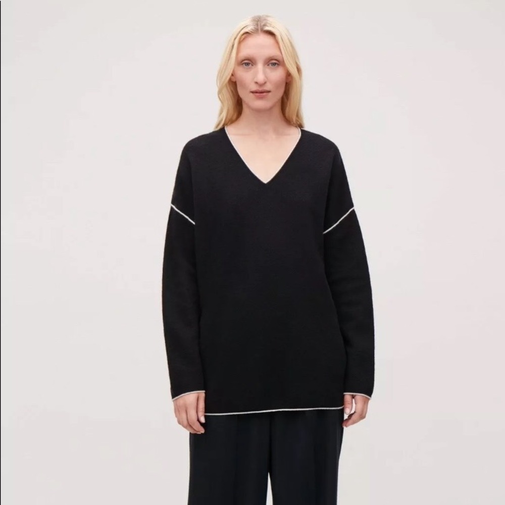 COS Merino Wool Sweater with Contrast Edges Size S